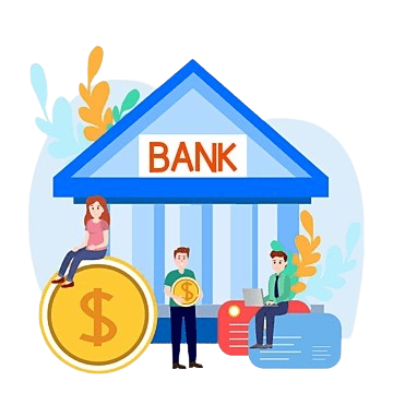 Mascot cartoon representing BFSI (Banking, Financial Services & Insurance)