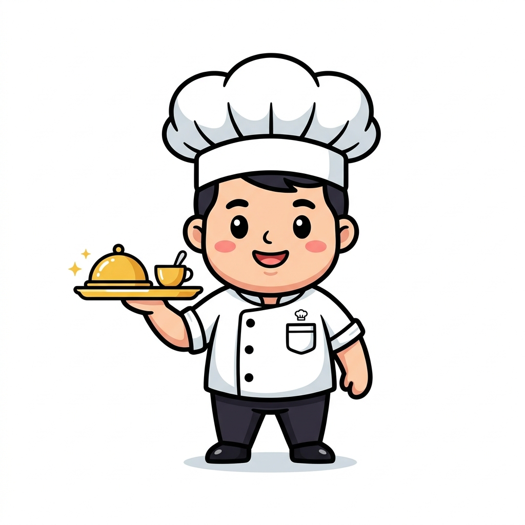Mascot cartoon representing Hospitality & Tourism