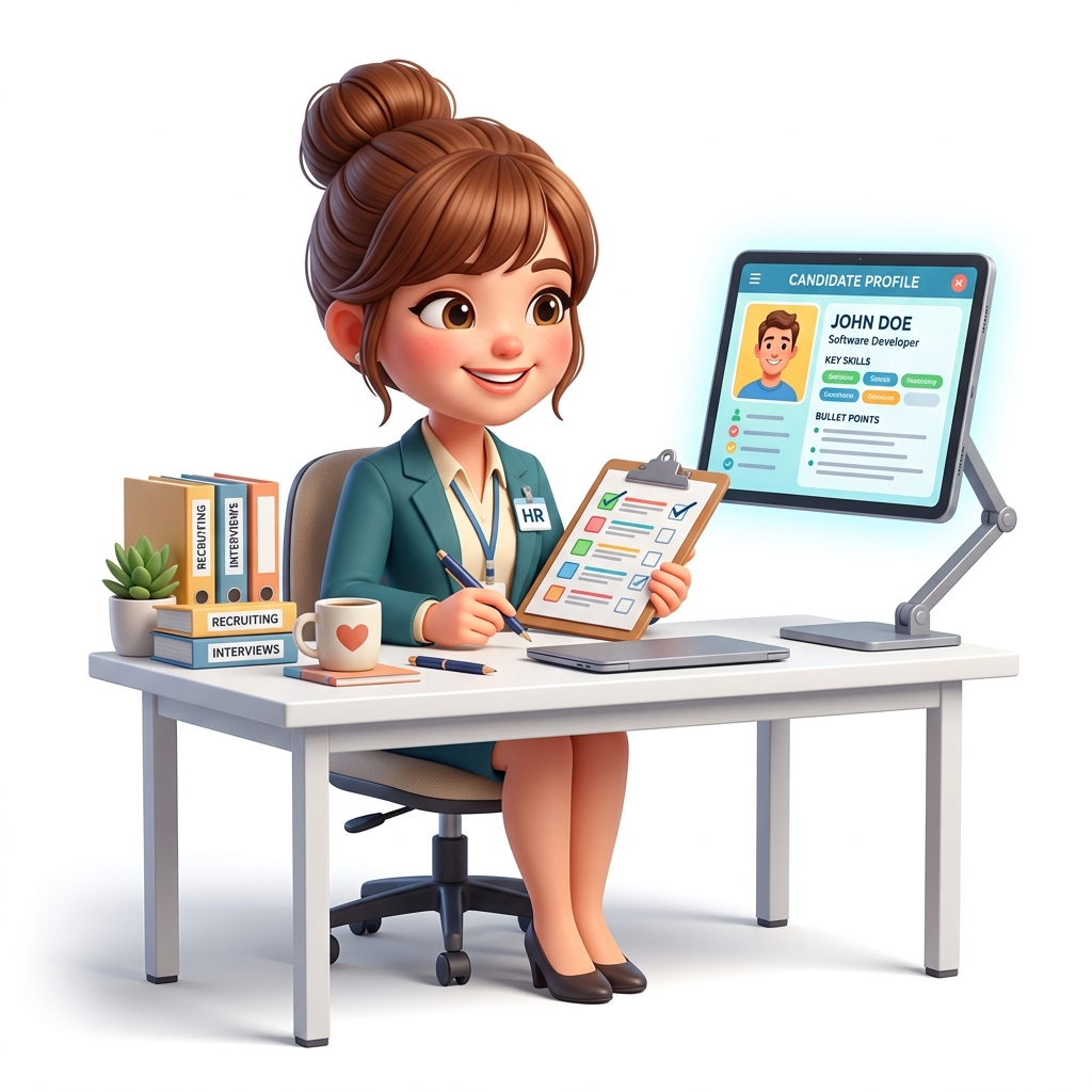 Mascot cartoon representing Human Resources & Recruitment
