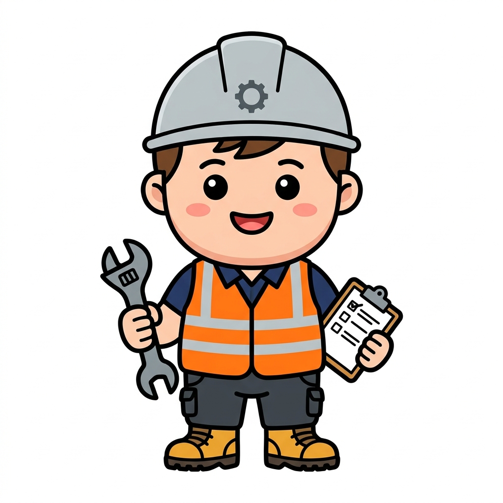 Mascot cartoon representing Manufacturing & Engineering